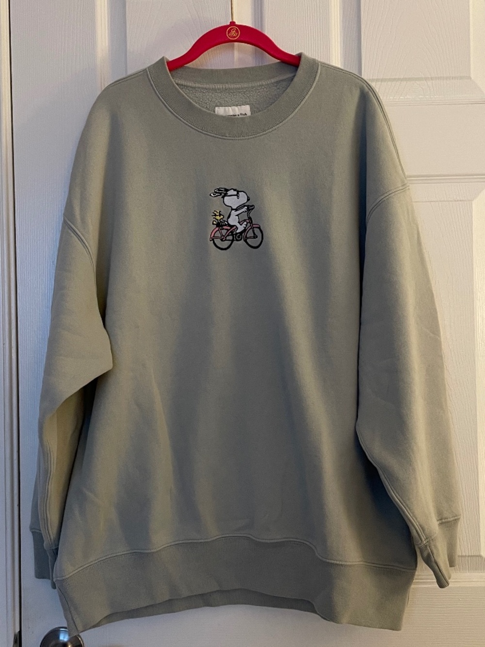 Snoopy Abercrombie & Fitch Oversized Sweatshirt Sage Green Size XL